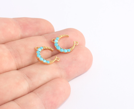 Shiny Gold Moon Charms