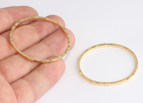 45mm 24k Shiny Gold Closed Ring, Round Gold Hoop Circle XP427