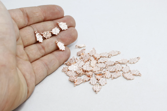 8,5x13mm Rose Gold Hamsa Charm, Rose Gold Hamsa ROSE142