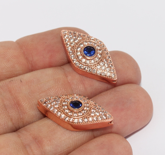 Rose Gold Evil Eye Beads