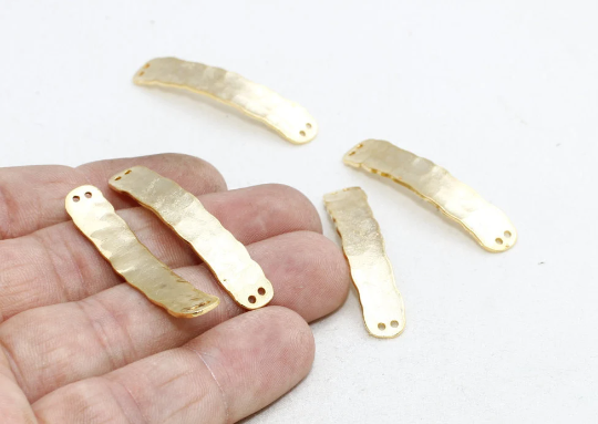 7x42mm 24k Matt Gold Curved Bar, Rectangle Bar, Matt Gold  MTE159