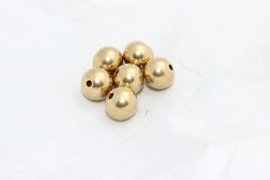 Perline in ottone grezzo da 13,7 mm, perline in ottone massiccio, perline rotonde, BDS13
