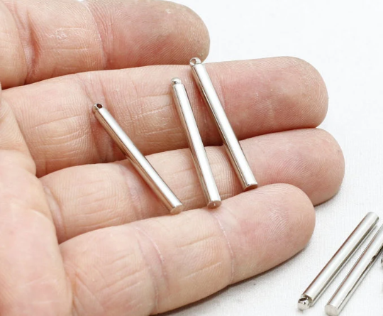 3x32mm Silver Plated Bar, Connector Bar, Silver Long MTE180