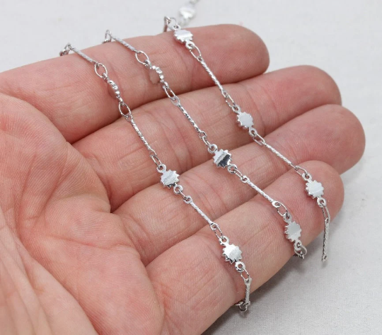 5x9mm Silver Color Sun Chain, Silver Soldered Chain, Bar Chain, Ankle Bracelet Chain, Bulk Lot Chain, Silver Color Plated Chains, BXB236-1