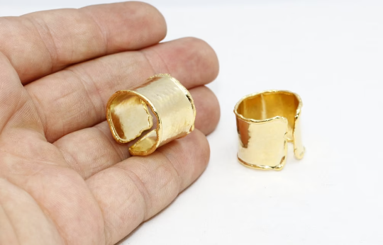 18mm Shiny Gold Ring, Ring Settings, Adjustable Ring, CHK538