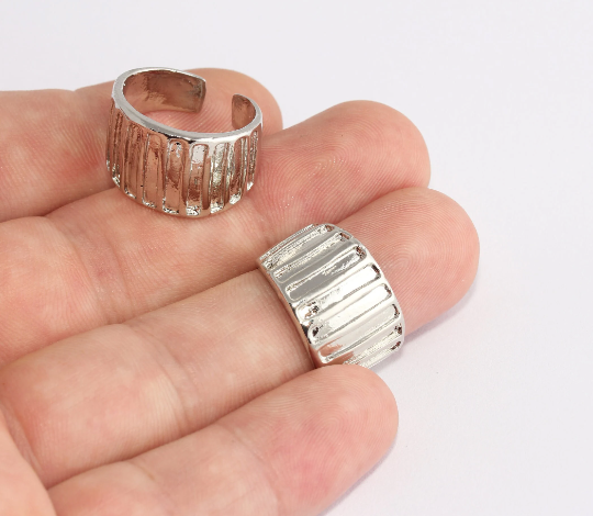 17-18mm Rhodium Plated Rings, Adjustable Ring Settings, XP111