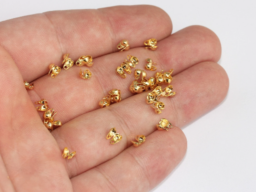 Shiny Gold Ball Chain Crimps
