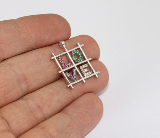 Rhodium Plated Love Charms