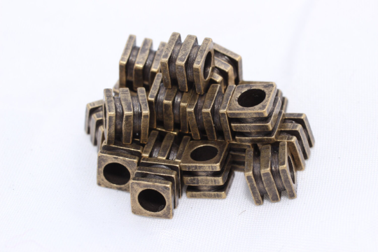 6mm Antique Bronze Cube Beads, Geometric Beads, Tube Beads, Cube Beads, Antique Bronze Supplies, Tubes, Solid Brass, MA1