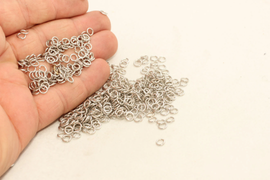 5mm Rhodium Plateed Jump Rings, Silver Connector, jump  FRY46