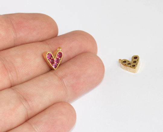 Shiny Gold Heart Charms