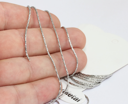 1,3mm Rhodium Plated Snake Chains, Silver , Snake, Chains, CHK447
