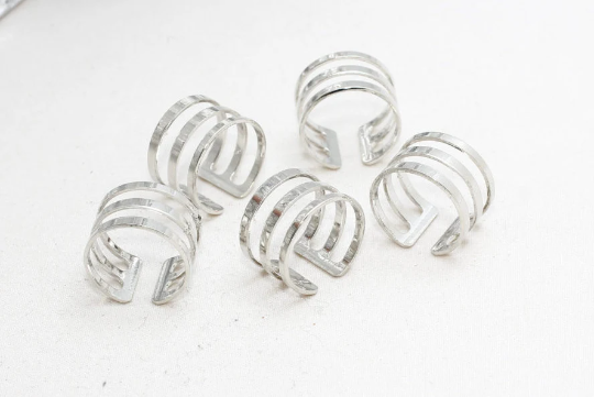 16mm Silver Plated Ring Setting, Flat Ring, Wide Ring, CHK114