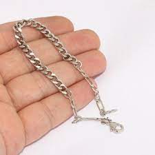 8.5" 5mm Rhodium Plated Curb Bracelet, Finished Bracelet, CHK384