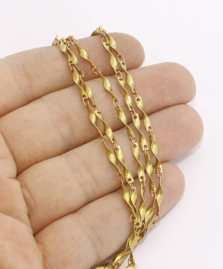 Raw Brass Helix Chain