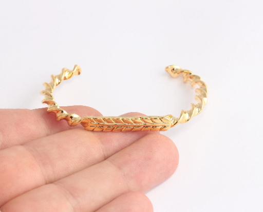 Shiny Gold Bracelet Cuff Leaf Bracelet bracelet bang