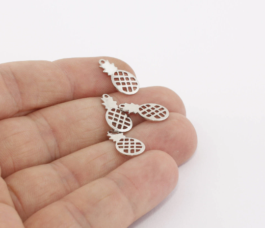 18x16mm Rodyum Kaplama Ananas Takıları, Ananas Boncukları, BRT183