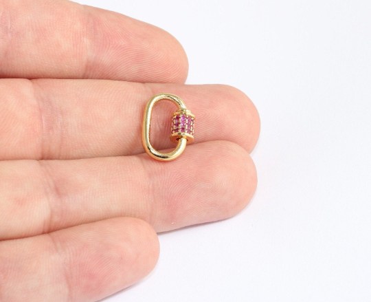Shiny Gold Oval Screw Clasp