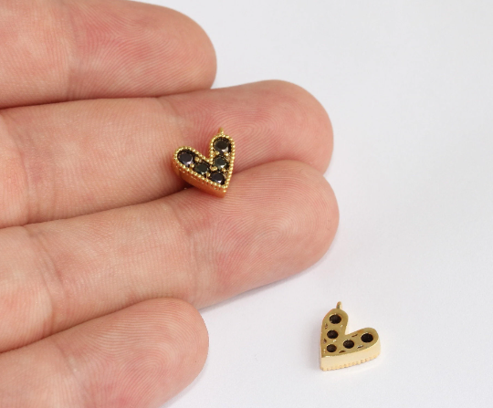 Shiny Gold Heart Charms