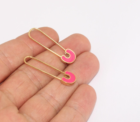 Shiny Gold Plated Safety Pin Charm