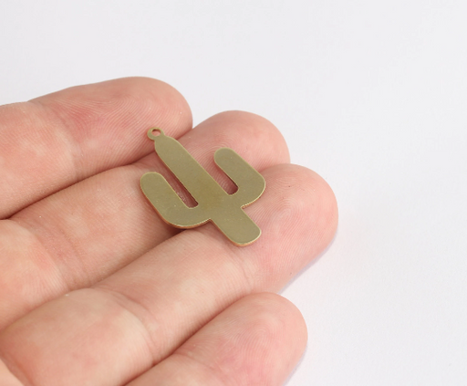 Brass Cactus Charms