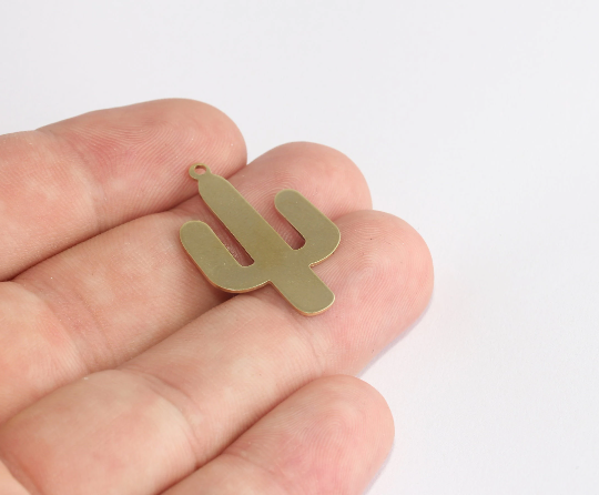 Brass Cactus Charms