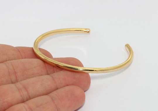 3,5mm 24k Shiny Gold Round Wire Bracelet Open Shiny CHK169-2