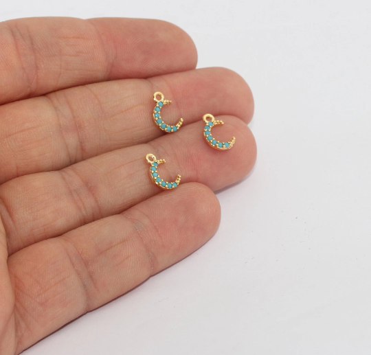 Shiny Gold Moon Charms