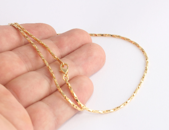 17'' 24k Shiny Gold Snake Necklace, Gold Snake Chains, DOM49