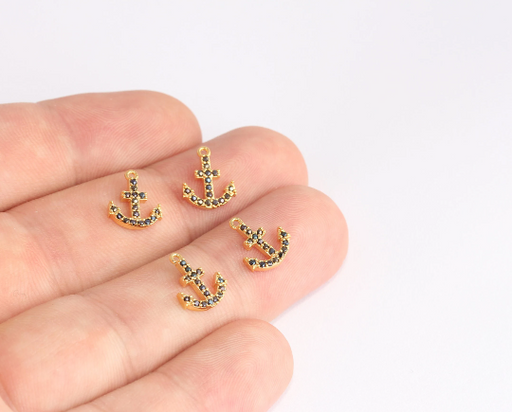 Shiny Gold Anchor Charms