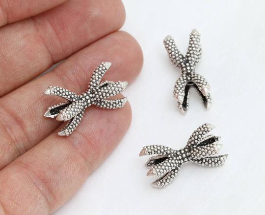 10x24mm Antique Silver Claw Charms, Claw Pendant, Brass KDR206