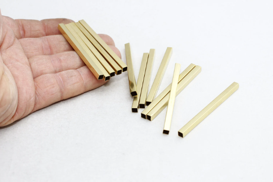 4x80mm Raw Brass Tube Beads , Rectangle Tube Beads, Tubes, TBR75