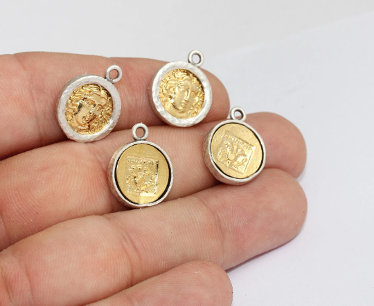 15x19mm 24 Ayar Parlak Altın Madalyon, Altın Yunan Paraları, MLS245
