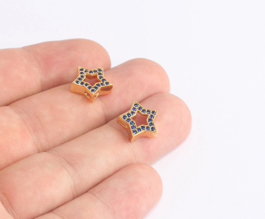 13 mm Parlak Altın Yıldız, Mikro Döşeme Yıldız Takıları, Kübik ZRCN199