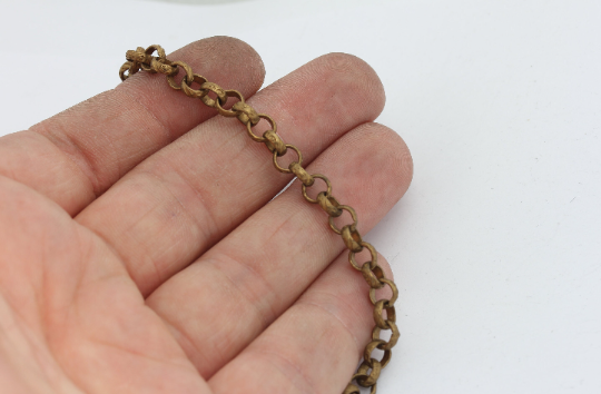 Raw Brass Rolo Chain