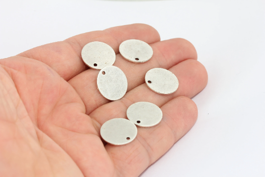 16mm Antique Silver Coin Charms, Coins, Medallion ,  MTE458