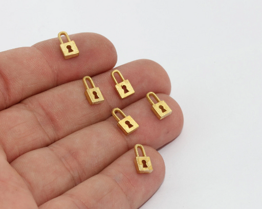 Brass Padlock Charms