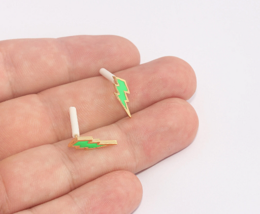 Green Enamel Stud