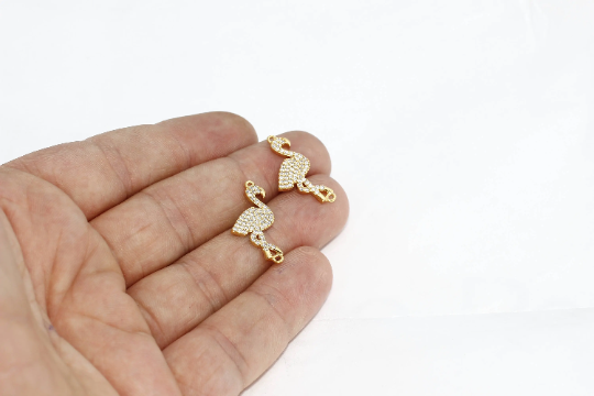 15x22mm 24 ayar Parlak Altın Flamingo Tılsımları, Tılsımlar, TLF, ZRCN632