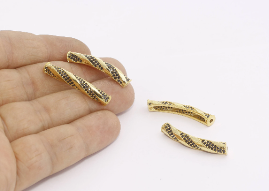 6x33 mm 24 Ayar Parlak Altın Bilezik Tüpü, Mikro Döşeme Kavisli Tüpler, CZ Tüpler, Mikro Döşeme Takıları, Mikro Döşeme Bilezik, Bilezik Tüpleri, ZRCN670