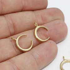 14x18mm Raw Brass Moon Charms, Crescent Moon Charm, SOM207