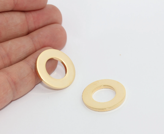 25mm 24k Shiny Gold Closed Ring, Solid Closed Rings, Circle MTE1287