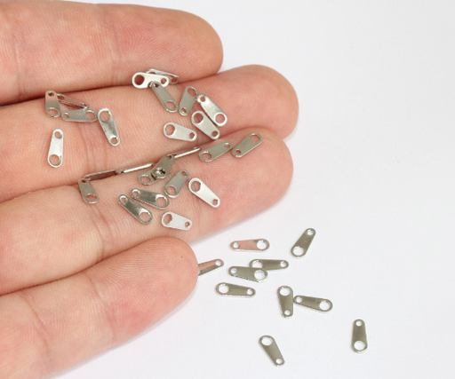 Rhodium Plated Necklace Connector