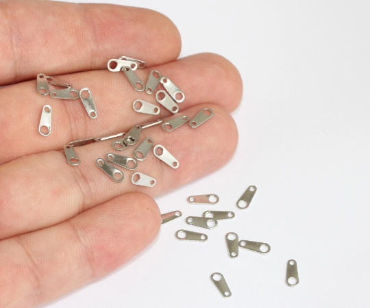 Rhodium Plated Necklace Connector