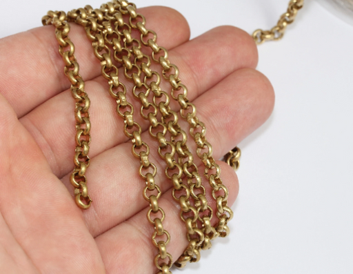 Raw Brass Rolo Chain