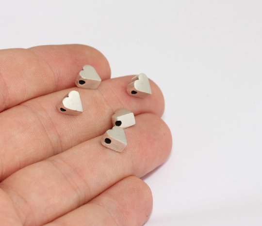 Heart Beads, Spacer heart plated
