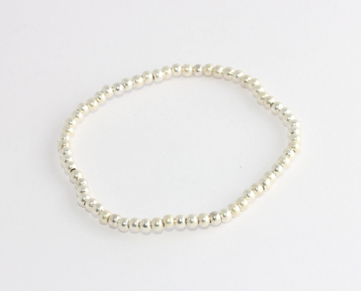 Rhodium Plated Beaded Bracelet