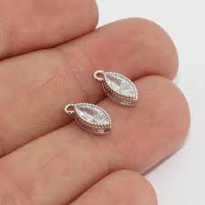 5x11mm Gümüş Kaplama Çerçeve, Kübik Zirkonya Beyaz Taş MTE1001