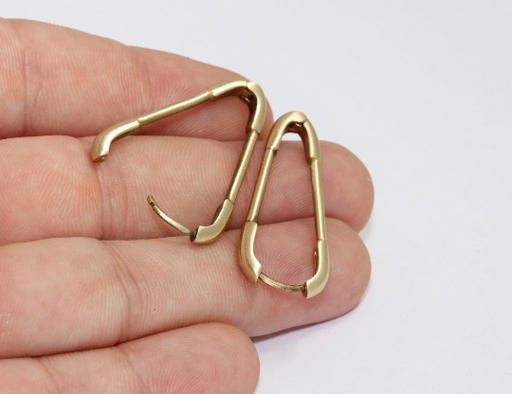 Pin Earrings, Brass Leverback