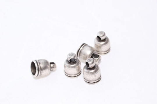 İç 6,3 mm Gümüş Uç Kapağı, Antik Gümüş Kablo Ucu, AG36